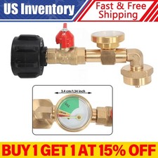 Propane Refill Adapter W/Gauge  Control Valve Fill 1 Lb Bottles - 20 Lb Tank