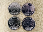 (4) Liberty Indian Head/Buffalo 2014 Silver 1 troy oz .999 Fine Silver Rounds