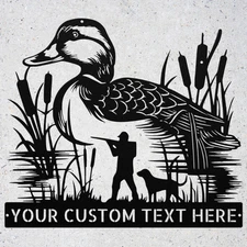 Custom Metal Sign Duck Hunter Name Personalized Hunting Wall Decor Gift