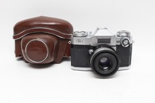 NEAR MINT CARL ZEISS IKON FILM CAMERA TESSAR 50MM F2.8 LENS CASE SHUTTER SLOW 