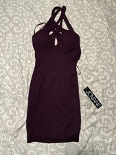 Jovani 62927A Wine Color  Size 0 Halter Glittered Dress NEW w/ Tags SEE VIDEO!!!