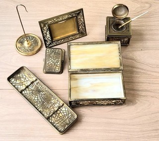 Vintage Tiffany Studios Pine Needle Desk Set