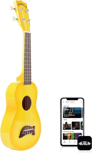 Kala MK-SD-YLBURST - Yellow Burst Soprano Dolphin Ukulele with Tote Bag - Picture 1 of 5