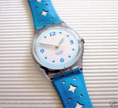 HAZY SKY! Swatch with SPRING SKY Colors LEATHER Band-NIB!