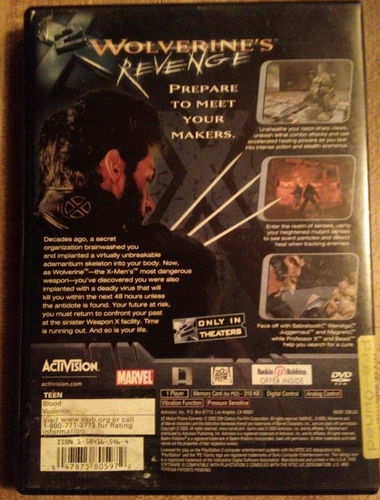 X2: Wolverine's Revenge (Sony PlayStation 2, PS2) - X-Men - Pre owned - Picture 2 of 2
