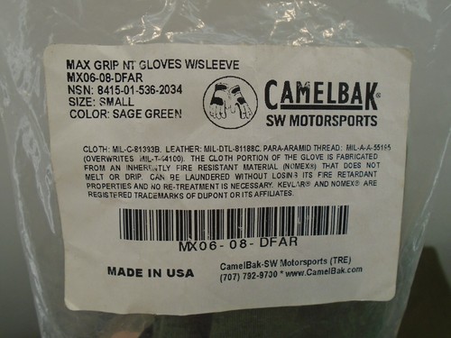 Ejército Militar de Estados Unidos CamelBak Max Grip NT FR Guantes Verde Salvia Pequeño Nuevo 2008 25-H - Imagen 2 de 10