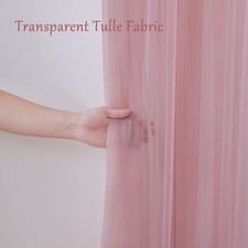 10x10FT Dusty Rose Tulle Backdrop Curtains Sheer Drapes for Wedding Party