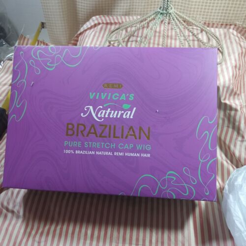 WIG HUMAN HAIR Vivica's Natural Brazilian 100% Remi Pure StretchCap JASPER 1 New - Picture 12 of 12