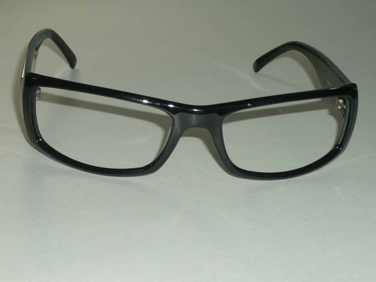 RAY BAN RB4088 SLEEK SHINY BLACK RECTANGULAR WRAP SUNGLASSES