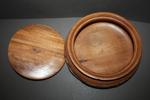 DE COLECCIÓN MADERA TALLADA HAWAIANA RECUERDO TAZÓN CUBIERTO DECORACIÓN TIKI BAR - Imagen 5 de 6