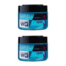 Gatsby Water Gloss - Hard, 300gm each Pack of 2 Wet Look Hair Gel, Shine Effec