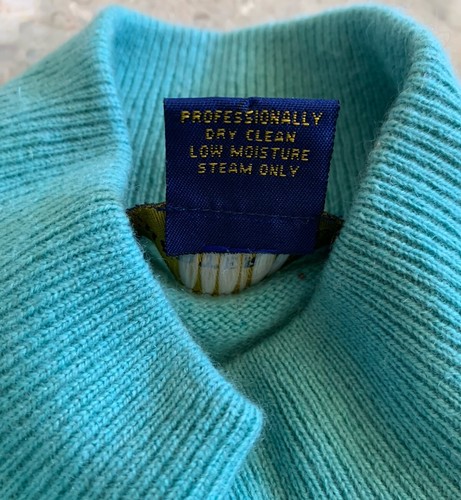 Charter Club Aqua Blue Mock Neck Cashmere Knit Sweater Womens Petite/Petite - Picture 5 of 6