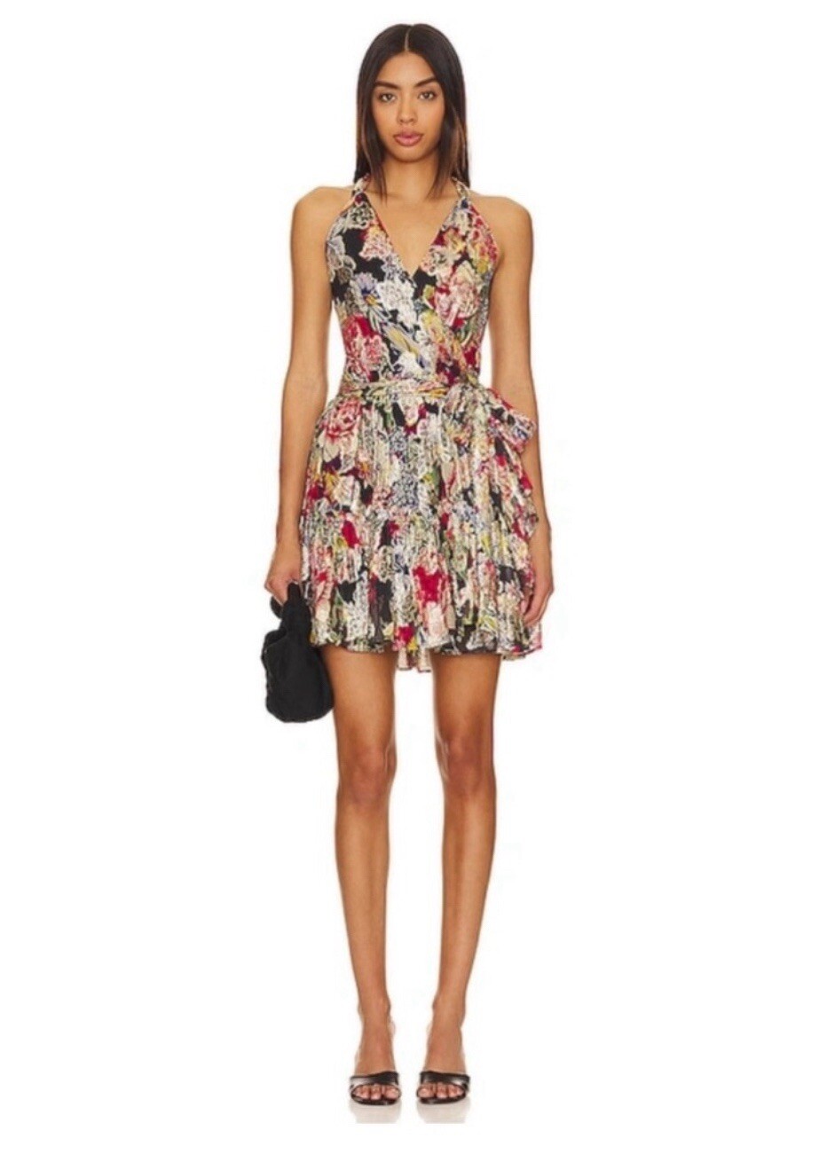 Love The Label Elaina Halter Wrap Floral Dress. NWT. Size XS. Retail- $350