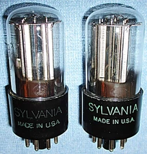 2 NOS Sylvania 1J6-GT Vacuum Tubes  1950's Audio Twin Triodes for Vintage Radios