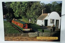 Narrowboat at Lowsonford Lock & Barrel Roof Cottage Stratford upon Avon Postcard