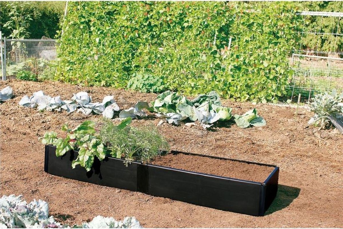 Raised Mini Grow Bed 97.5 cm Long Plastic Extension Kit Large Black Garland