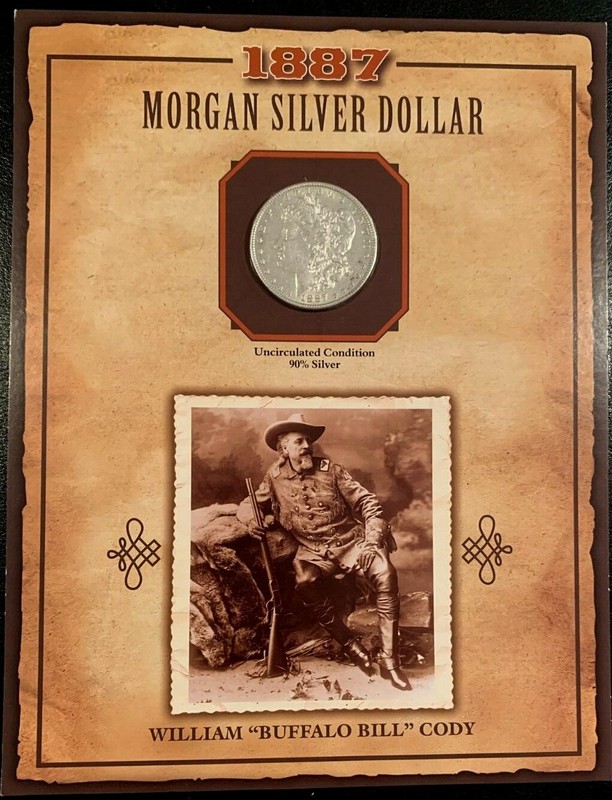 1887 BU/UNC Morgan Silver Dollar - PCS LEGENDS OF THE WEST "Buffalo Bill Cody"