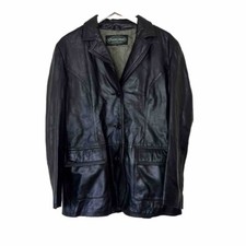 Overland Jacket Womens Size Large Leather Black Coat Moto Cafe Racer Nice