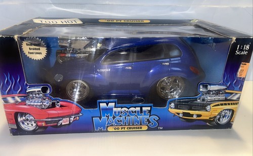 * New Muscle Machines DieCast 1:18 Blue Chrysler '00 PT Cruiser' Cali Too Hot - Imagen 3 de 16