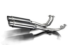 Silenciador de escape Delkevic completo 4-2 Honda GL1000K Goldwing 14" acero inoxidable 75-79