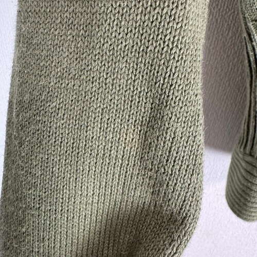 MORGAN DE TOI Y2K Knit Cardigan V-Neck Frills Earth-Color Pale-Green Secondhand - Picture 5 of 7