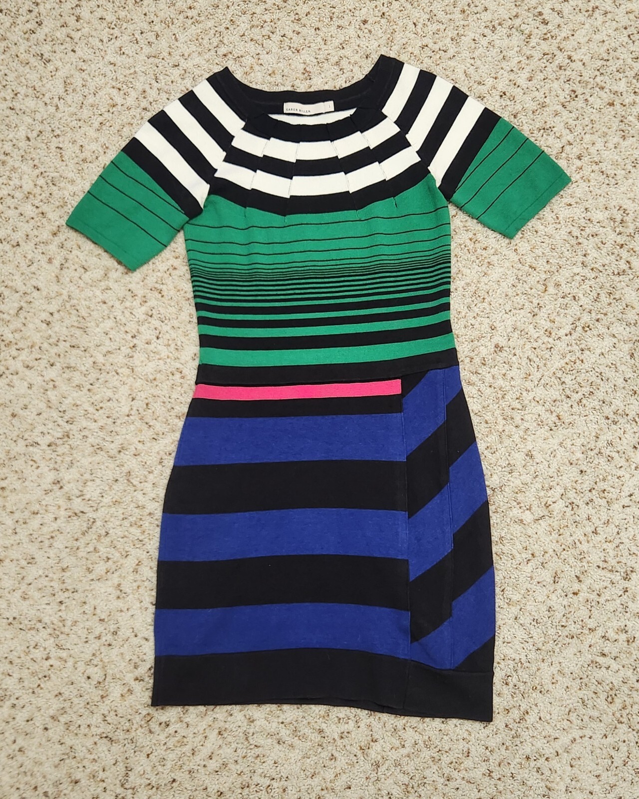 Karen Millen dress S knit multi color stripe - image 10