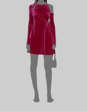 $475 Versace Women's Pink Open-shoulder Mini Wrap Mini Dress Size 36