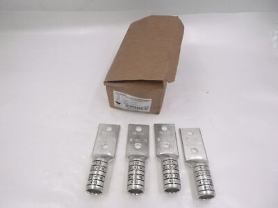 4 Pack ABB T&B 58884BE 2-Hole Copper Lug Compression Terminal 1/2'' x 1-3/4''