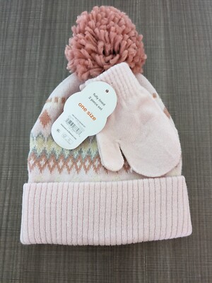 Toddler/Kid's Wonder Nation Knit Hat & Mitten Set, OSFA