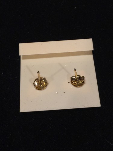 NEU VINTAGE CLOISONNÉ BLUME GOLDFARBENE OHRSTECKER SEHR SCHÖN! - Bild 3 von 3