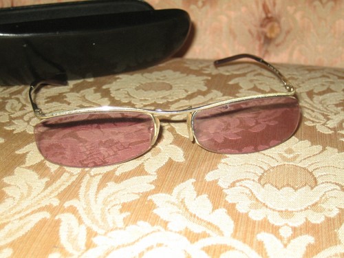 Occhiali da sole unisex GUCCI VINTAGE lenti rosa con montatura in metallo + supporto pelle - Foto 5 di 10