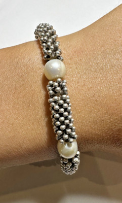 Links of London Effervescence Star Beads Pearls Silver Stretch Bracelet