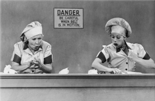 I Love Lucy Ethel Job Switching Episode Candy Factory B&W Fridge Magnet 2 x 3 - Picture 2 of 4