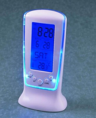Digital Alarm Clock Calendar Thermometer LED Display Snooze Countdown Music Gift