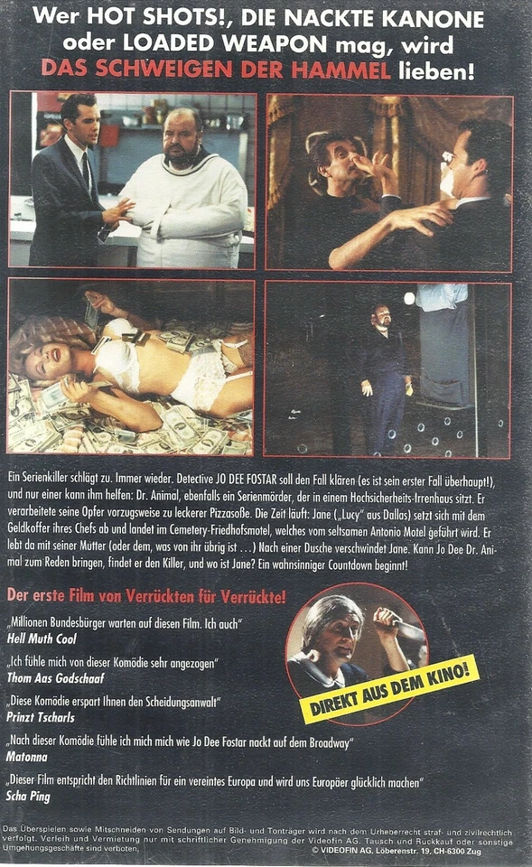 📼 Liebhaberstück: "DAS SCHWEIGEN DER HAMMEL", 1 VHS, Kultfilm - Bild 2 von 2