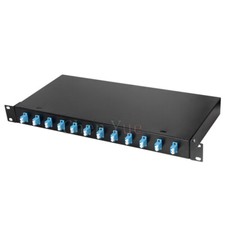 12 Ports Fiber Patch Panel 24 Core LC Pigtail Adapter Optical Fiber Terminal Box
