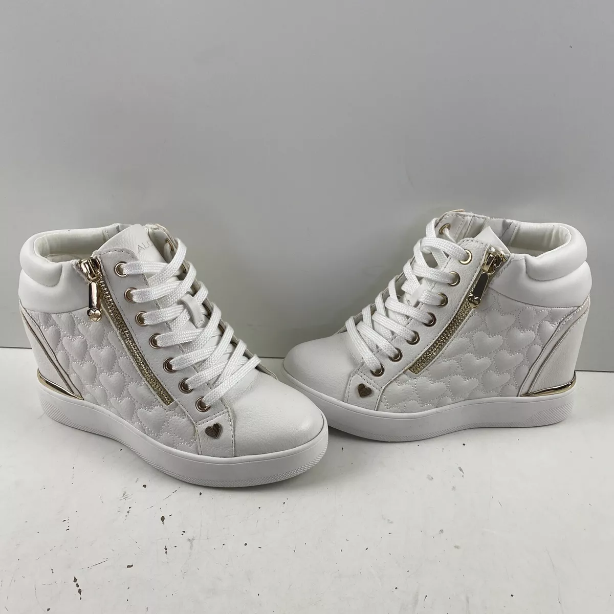 Aldo white shop leather sneakers
