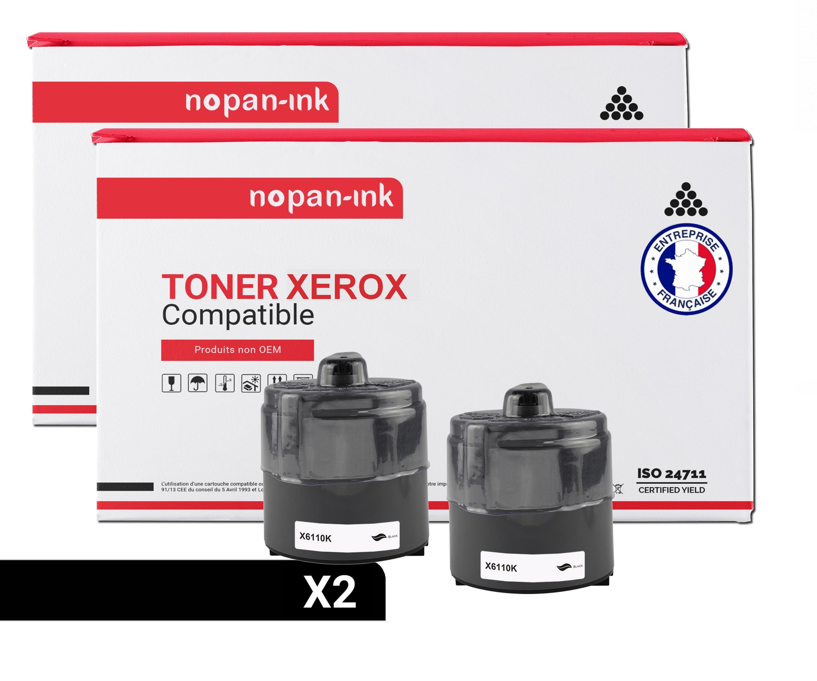 Toners XEROX 106R01274 Noir NOPAN-INK x2 : évitez les pannes d'impression de vos rapports administratifs