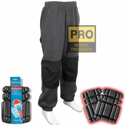 Mens Cuffed Knee Pad Pocket Jogging Bottoms Trousers Work Pants Free Knee  Pads UK