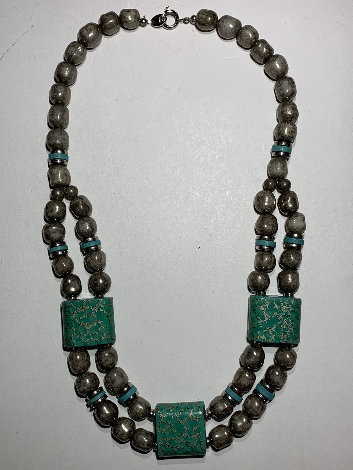 Handcrafted Oriental Ceramic Turquoise Beaded Nec… - image 6
