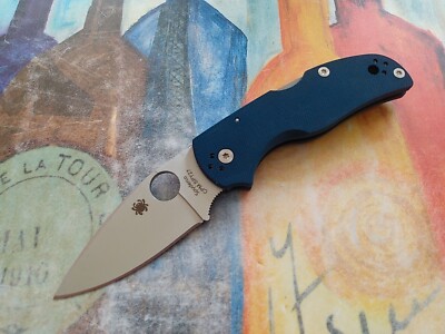 Spyderco Native 5, Satin CPM-SPY27 Plain Blade, Cobalt Blue G-10 Handle