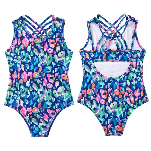 Kids Girls Beachwear Vacation Swimsuit Hollow Back Swimwear Holiday Tankini - Picture 4 of 28