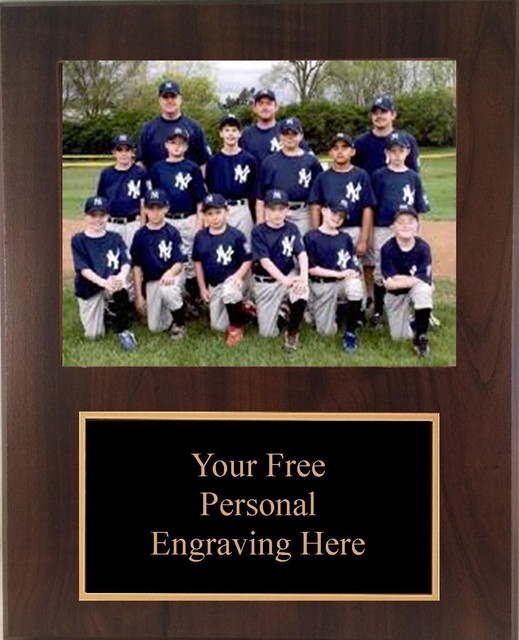 9x12 Personalized Baseball Coach / Sponser Team Photo Plaque Free
