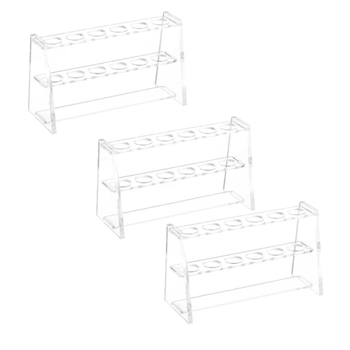 6 Holes Test Tube Rack 3Pcs 16mm Round Hole Acrylic Test Tube Holder Stand Su...