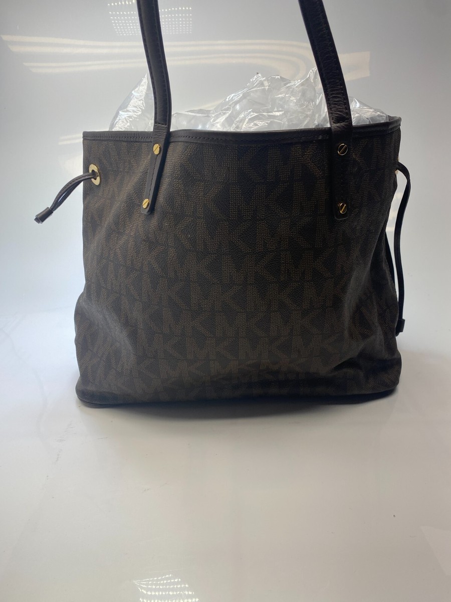 Michael Kors Jet Set Reversible Brown Snake Print Gold Hardware 