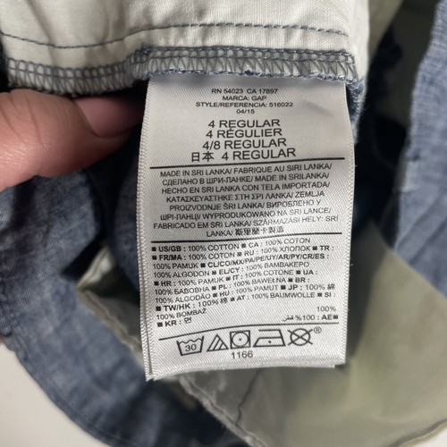 NWOT Gap 3" Size 4 Short Blue Chambray Scalloped Chino 100% Cotton - Picture 3 of 6