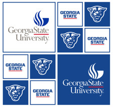 Georgia State University Block Fabric by the Yard