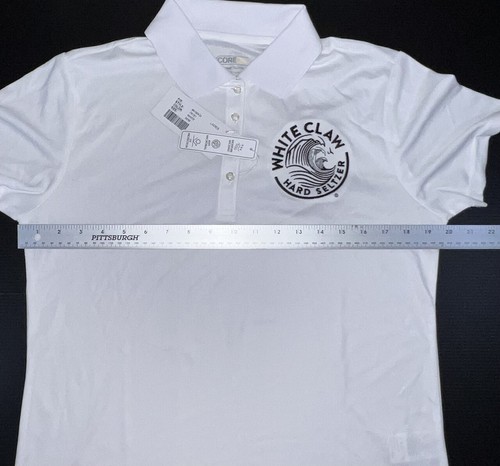 White Claw Hard Seltzer Woman’s Ladies White Polo Sport Shirt - Sz. Med - New - Picture 10 of 12