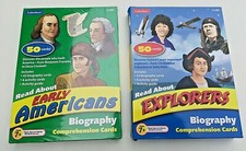 Early Americans  Explorers Sealed Pack Jumbo Reading Cards Read About Schooling
