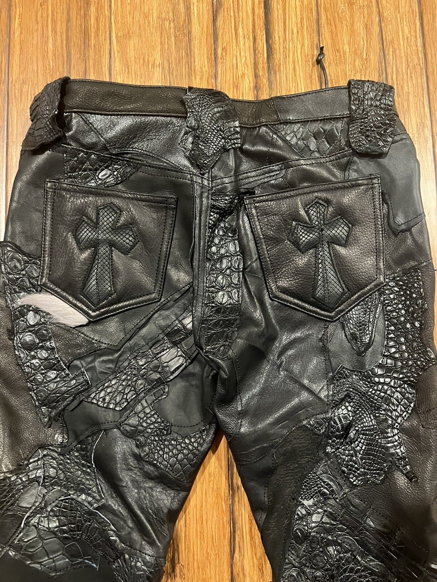 Yasuyuki Ishii “Destroy” Leather Fur Variation Flared Lace Yasuyuki Ishii “Destroy” Leather Fur Variation Flared Lace